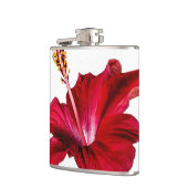 Red Hibiscus Flower Side Uitzicht Heupfles (Links)