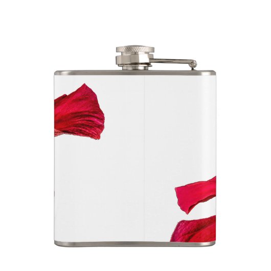 Red Hibiscus Flower Side Uitzicht Heupfles (Achterkant)