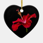 Red Hibiscus Flower Side Uitzicht Keramisch Ornament (Voorkant)
