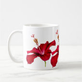 Red Hibiscus Flower Side Uitzicht Koffiemok (Links)