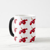 Red Hibiscus Flower Side Uitzicht Magische Mok (Voorkant links)