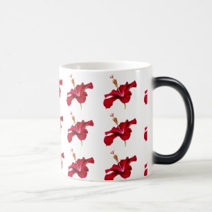 Red Hibiscus Flower Side Uitzicht Magische Mok