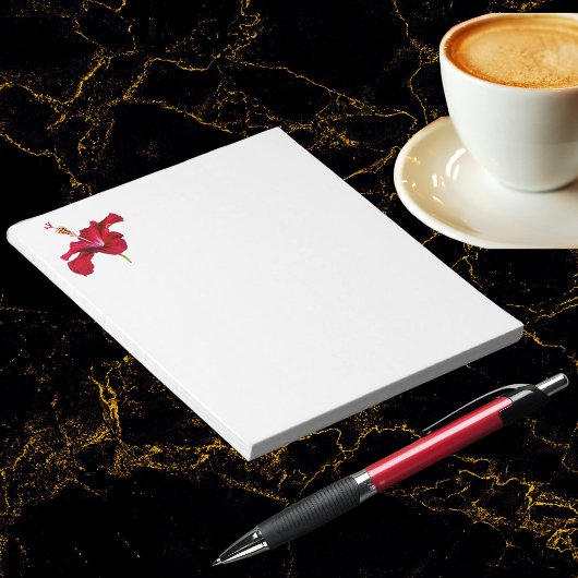 Red Hibiscus Flower Side Uitzicht Notitieblok