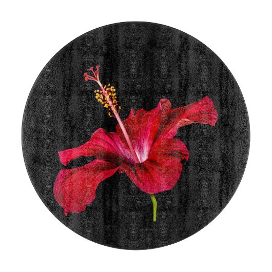Red Hibiscus Flower Side Uitzicht Snijplank (Voorkant)