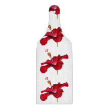 Red Hibiscus Flower Side Uitzicht