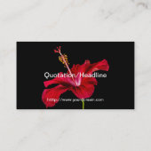 Red Hibiscus Flower Side Uitzicht Visitekaartje (Achterkant)