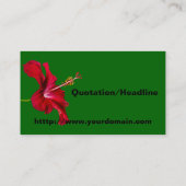 Red Hibiscus Flower Side Uitzicht Visitekaartje (Achterkant)