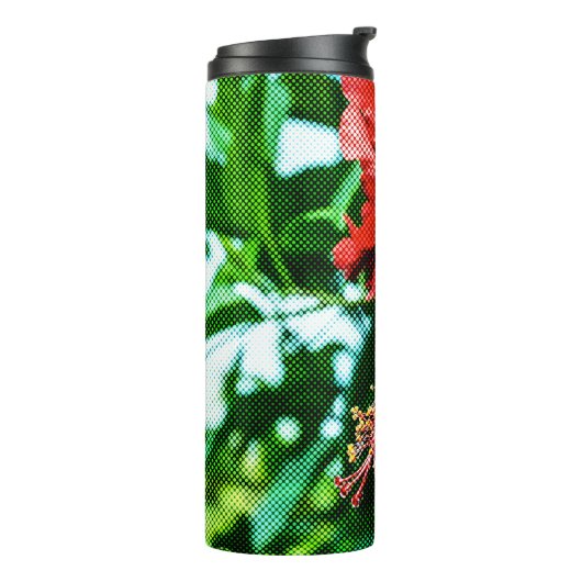 Red Hibiscus Flower Thermosbeker (Gedraaid links)