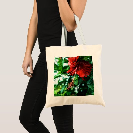 Red Hibiscus Flower Tote Bag (Voorkant (product))