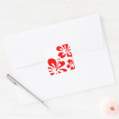 Red Hibiscus Flower Vierkante Sticker (Envelop)