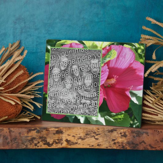 Red Hibiscus Flower Voeg je eigen foto toe Fotoplaat (Zijkant)