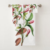 Red Hibiscus Flowers Bath-doekset Bad Handdoek (Insitu)