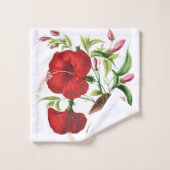 Red Hibiscus Flowers Bath-doekset Bad Handdoek (Wasdoekje)
