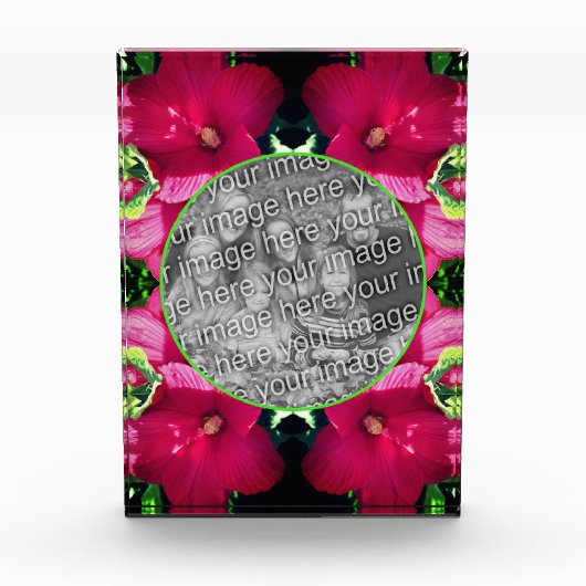 Red Hibiscus Flowers Lijst Uw toevoegen Fotoblokken (Voorkant)