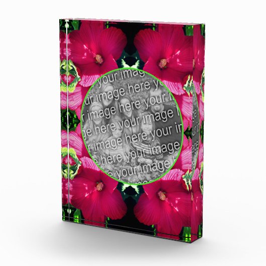 Red Hibiscus Flowers Lijst Uw toevoegen Fotoblokken (Rechts)