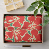 Red Hibiscus Flowers Tropical Hawaiian Luau Tissuepapier (Geschenk)