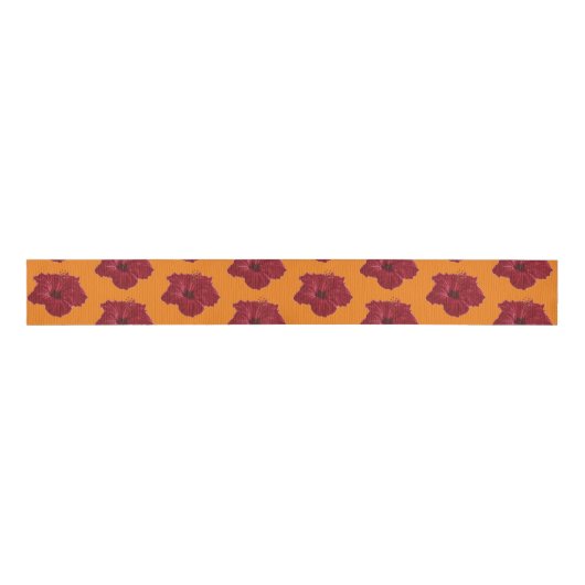 Red Hibiscus Grosgrain Lint (Voorkant)