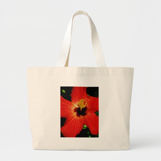 Red Hibiscus Grote Tote Bag (Voorkant)