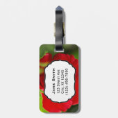 Red Hibiscus Hawaii Tropische Bloem Bagagelabel (Achterkant verticaal)