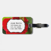 Red Hibiscus Hawaii Tropische Bloem Bagagelabel (Achterkant horizontaal)