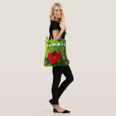 Red Hibiscus Hawaii Tropische Bloem Tote Bag (Op model)