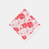 Red Hibiscus Hawaiian flower Pattern Napkins Servet (Hoek)