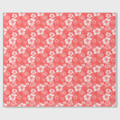 Red Hibiscus Honu Hawaiian Pattern Cadeaupapier (Vlak)