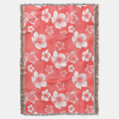 Red Hibiscus Honu Hawaiian Pattern Deken (Voorkant Verticaal)