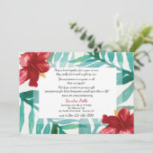 Red Hibiscus Invitation Kaart (Staand voorkant)