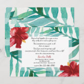 Red Hibiscus Invitation Kaart (Voorkant / Achterkant)