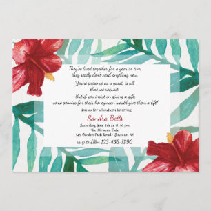 Red Hibiscus Invitation Kaart