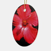 Red Hibiscus Keramisch Ornament (Links)