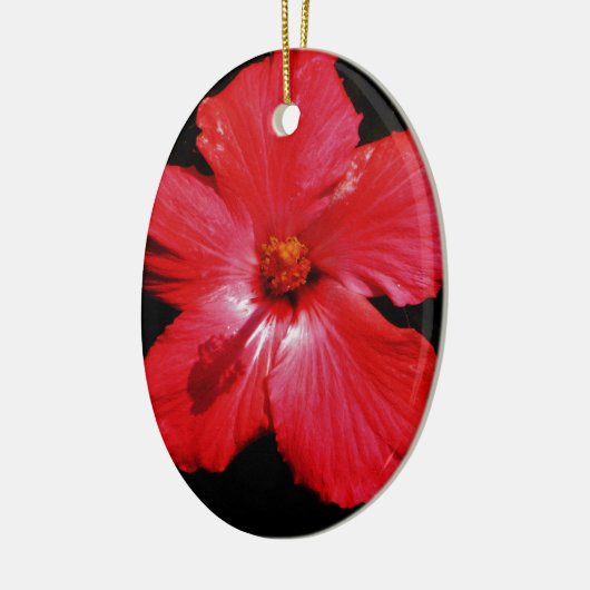 Red Hibiscus Keramisch Ornament (Links)