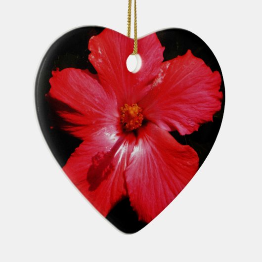Red Hibiscus Keramisch Ornament (Rechts)