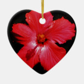 Red Hibiscus Keramisch Ornament (Voorkant)