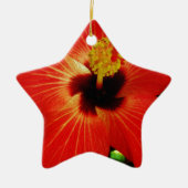Red Hibiscus Keramisch Ornament (Voorkant)
