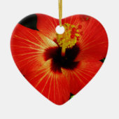 Red Hibiscus Keramisch Ornament (Voorkant)
