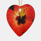 Red Hibiscus Keramisch Ornament (Links)