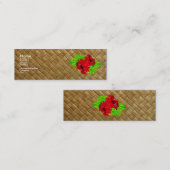 Red Hibiscus Lauhala Visitekaartjes Skinny (Voorkant / Achterkant)