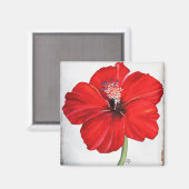 Red Hibiscus Magnet (Voorkant / Achterkant)