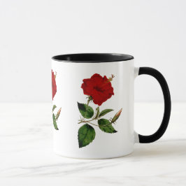 Red Hibiscus met Black Ringer Mok