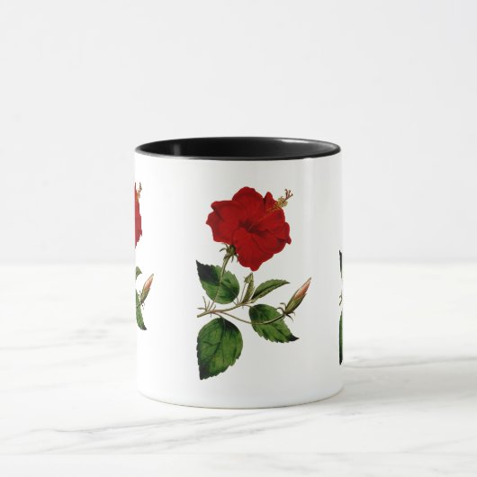 Red Hibiscus met Black Ringer Mok (Midden)