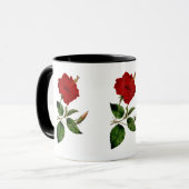 Red Hibiscus met Black Ringer Mok (Voorkant links)