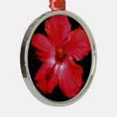 Red Hibiscus Metalen Ornament (Rechts)