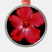 Red Hibiscus Metalen Ornament (Voorkant)