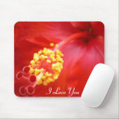 Red Hibiscus Mousepad - Jouw tekst! Muismat (Met muis)