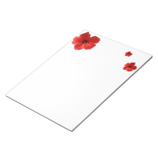 Red Hibiscus Notitieblok (Schuin)