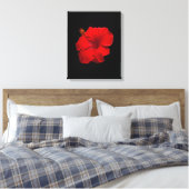 Red Hibiscus on Black - Gepersonaliseerd Sjabloon Canvas Afdruk (Insitu (Slaapkamer))