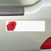 Red Hibiscus on White - Gepersonaliseerd Sjabloon Bumpersticker (Op auto)