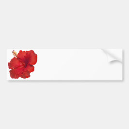Red Hibiscus on White - Gepersonaliseerd Sjabloon Bumpersticker
